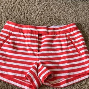 J Crew Orange and White Striped  Shorts